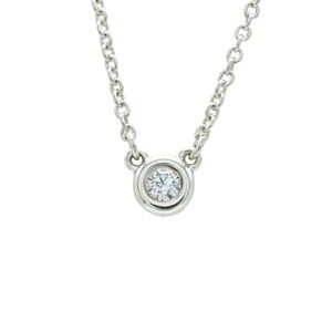 TIFFANY Co Elsa Peretti By the Yard Necklace Pendant Silver Diamonds Diamond